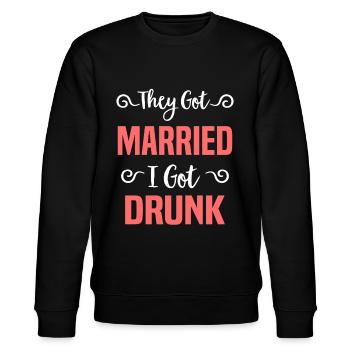 JGA Mariage Mariage Jungesellenabschied Party - Sweat bio CHANGER Stanley/Stella Unisexe - noir - Devant - Nik (191cm) & Marisol (170cm)