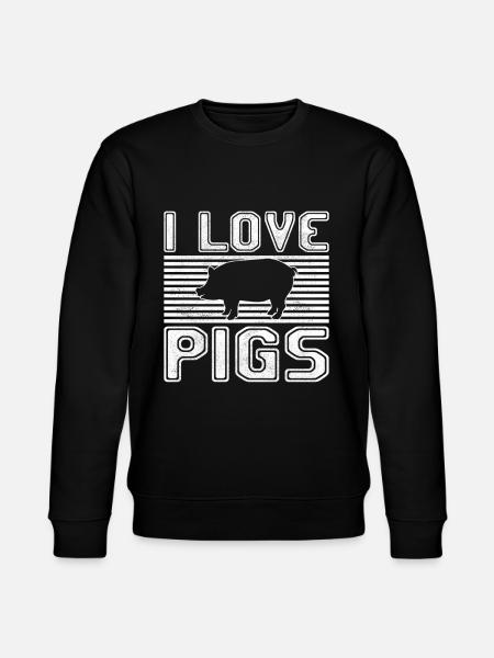 I love pigs - Stanley/Stella CHANGER Unisex Organic Sweatshirt - black