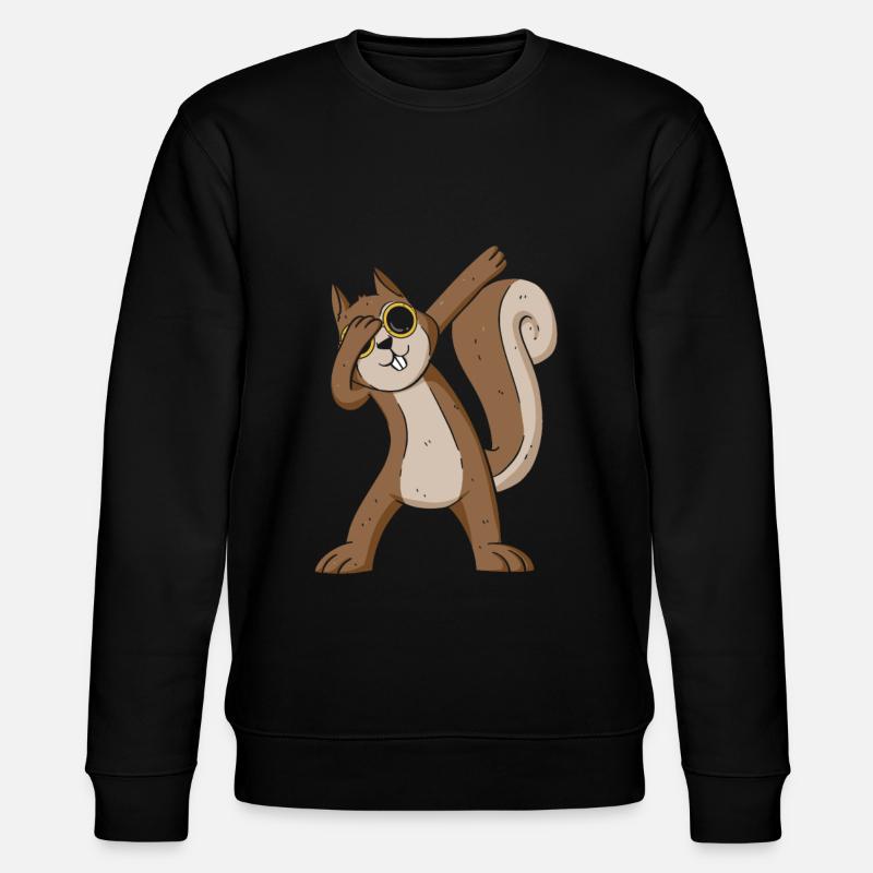Squirrel, cool squirrel with - Stanley/Stella CHANGER Unisex Organic Sweatshirt - black