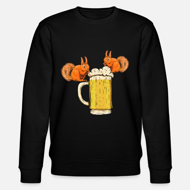 Eichhörnchen, lustiges Eichhörnchen, Eichhörnchen - Stanley/Stella Unisex Bio-Sweatshirt CHANGER  - Schwarz