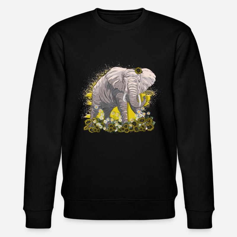 Elefant - Stanley/Stella Unisex Bio-Sweatshirt CHANGER  - Schwarz