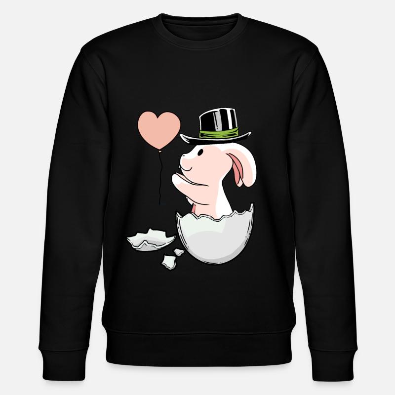 Easter Balloon EggShell Easter Rabbit - Stanley/Stella CHANGER Unisex Organic Sweatshirt - black