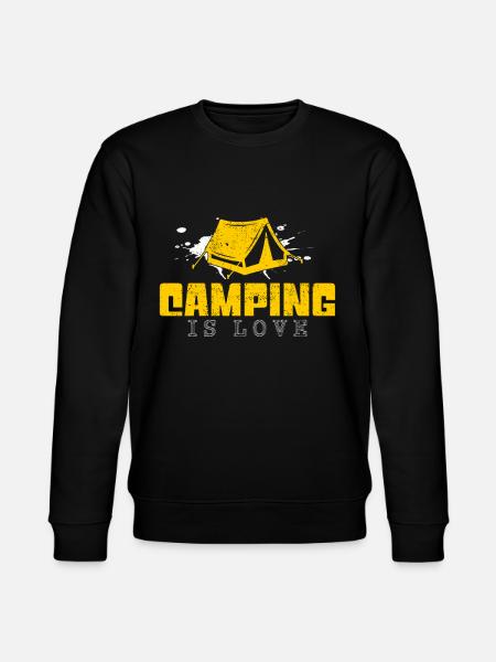 camping slogan - Stanley/Stella CHANGER Unisex Organic Sweatshirt - black