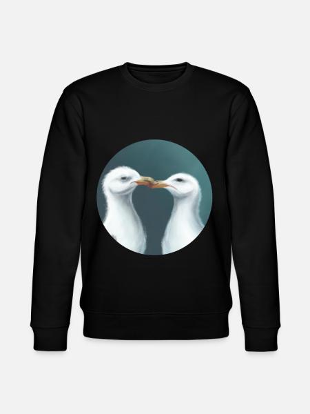 Küssende Möwen - Stanley/Stella Unisex Bio-Sweatshirt CHANGER - Schwarz
