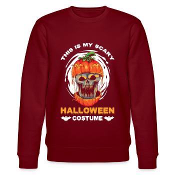 Scary halloween pumpkin witches zombie ghosts - Stanley/Stella CHANGER Unisex Organic Sweatshirt - burgundy - Front - Nik (191cm) & Marisol (170cm)