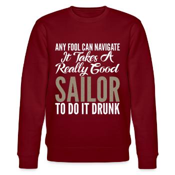 Catamaran sailing - Stanley/Stella CHANGER Unisex Organic Sweatshirt - burgundy - Front - Nik (191cm) & Marisol (170cm)