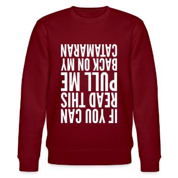 Catamaran sailing - Stanley/Stella CHANGER Unisex Organic Sweatshirt - burgundy - Front - Nik (191cm) & Marisol (170cm)