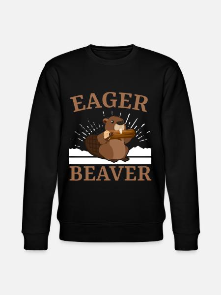 Eager Beaver Wildlife Animal Canada Dam Rodent - Stanley/Stella CHANGER Unisex Organic Sweatshirt - black