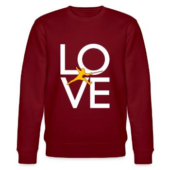 Fencing - Stanley/Stella CHANGER Unisex Organic Sweatshirt - burgundy - Front - Nik (191cm) & Marisol (170cm)