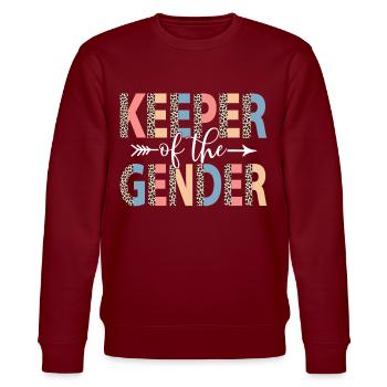 Keeper of the Gender Leopard Gender Revel Party - Stanley/Stella CHANGER Unisex Organic Sweatshirt - burgundy - Front - Nik (191cm) & Marisol (170cm)