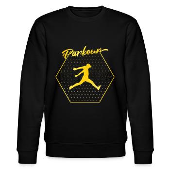 Parkour - Stanley/Stella CHANGER Unisex Organic Sweatshirt - black - Front - Nik (191cm) & Marisol (170cm)