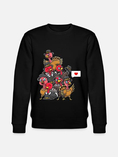 Funny Turkeys Thanksgiving - Stanley/Stella CHANGER Unisex Organic Sweatshirt - black