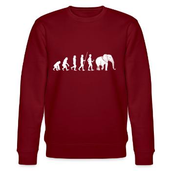 Elefant Elefanten Elephant Rüsseltier Zoo Zirkus - Stanley/Stella Unisex Bio-Sweatshirt CHANGER  - Burgunderrot - Vorne - Nik (191cm) & Marisol (170cm)