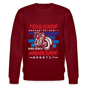 Motorrad Fehlende Geschwindigkeit Wahnsinn - Stanley/Stella Unisex Bio-Sweatshirt CHANGER  - Burgunderrot - Vorne - Nik (191cm) & Marisol (170cm)