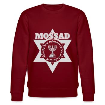 Mossad Israel Israeli Intelligence Tel Aviv - Stanley/Stella CHANGER Unisex Organic Sweatshirt - burgundy - Front - Nik (191cm) & Marisol (170cm)