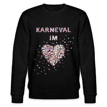 Karneval im Herzen Fastelovend Weiberfasnacht Narr - Stanley/Stella Unisex Bio-Sweatshirt CHANGER  - Schwarz - Vorne - Nik (191cm) & Marisol (170cm)