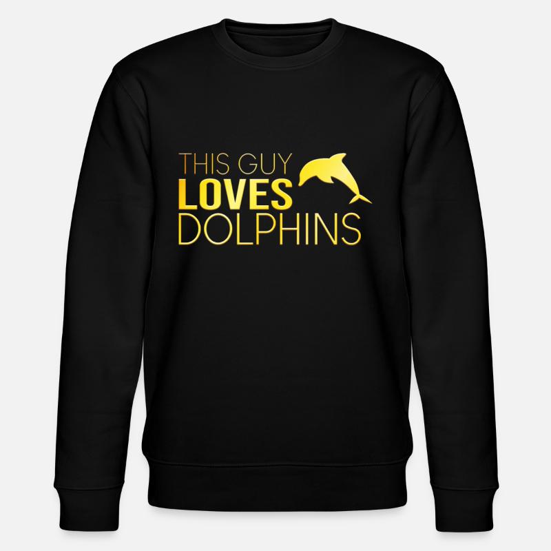 This guy loves dolphins - Stanley/Stella CHANGER Unisex Organic Sweatshirt - black