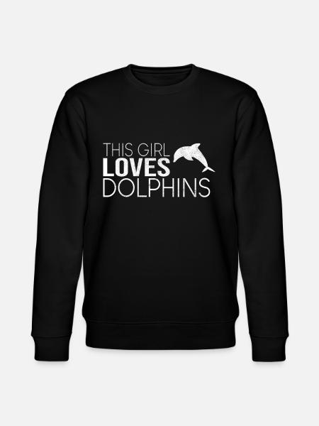 This girl loves dolphins - Stanley/Stella CHANGER Unisex Organic Sweatshirt - black