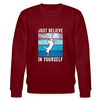 Bungee Jumping - Stanley/Stella Unisex Bio-Sweatshirt CHANGER  - Burgunderrot - Vorne - Nik (191cm) & Marisol (170cm)