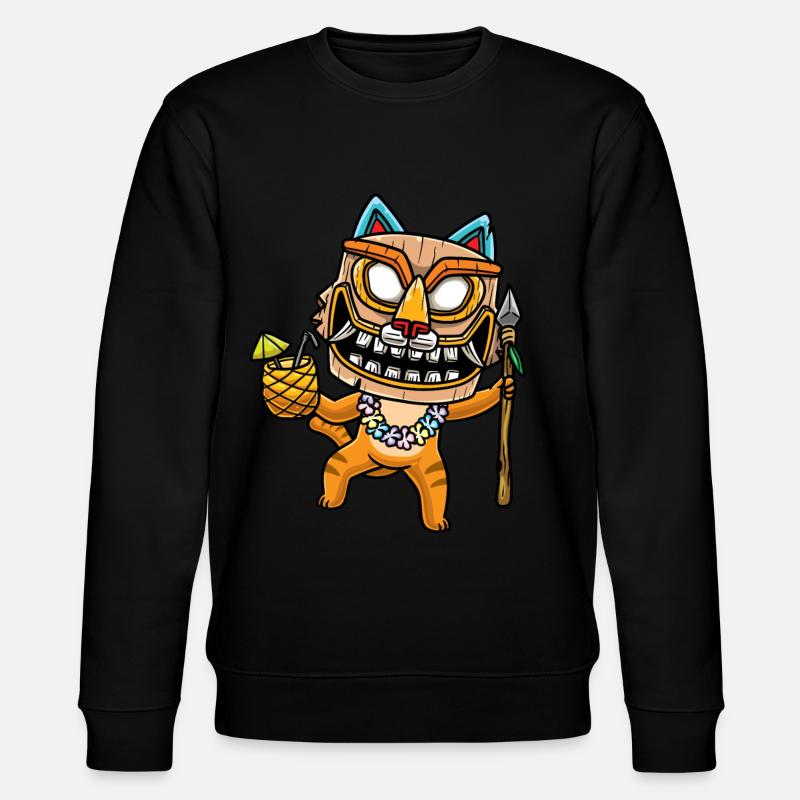 Chat avec Tiki Mask Hawaii - Sweat bio CHANGER Stanley/Stella Unisexe - noir