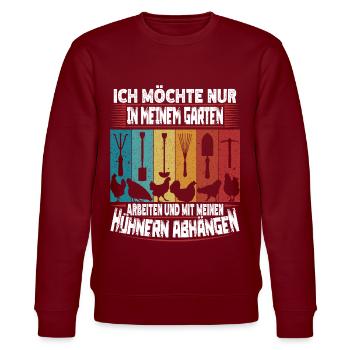Gartenarbeit Landwirtschaft Hühnerhalter Gärtner - Stanley/Stella Unisex Bio-Sweatshirt CHANGER  - Burgunderrot - Vorne - Nik (191cm) & Marisol (170cm)