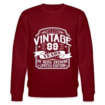 Anniversaire Vintage 89 Ans Édition Limitée - Sweat bio CHANGER Stanley/Stella Unisexe - bordeaux - Devant - Nik (191cm) & Marisol (170cm)