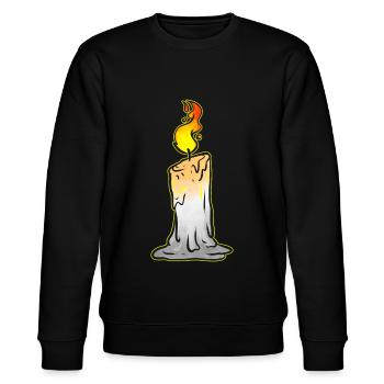 Burning Candle Halloween - Stanley/Stella Unisex Bio-Sweatshirt CHANGER  - Schwarz - Vorne - Nik (191cm) & Marisol (170cm)