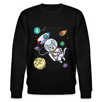 Chinchilla Im Weltraum Planeten Nagetier Tier - Stanley/Stella Unisex Bio-Sweatshirt CHANGER  - Schwarz - Vorne - Nik (191cm) & Marisol (170cm)