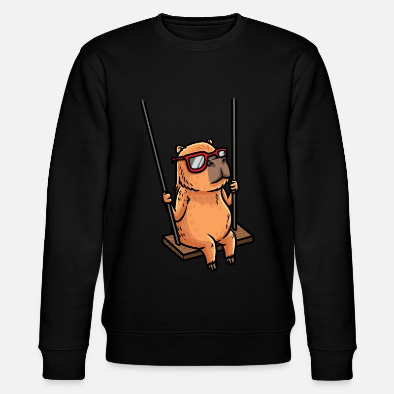 Capybara Swing Swing Funny - Stanley/Stella CHANGER Unisex Organic Sweatshirt - black