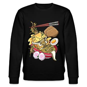Kawaii Bärtiger Drache Ramen-nudeln Japanisches - Stanley/Stella Unisex Bio-Sweatshirt CHANGER  - Schwarz - Vorne - Nik (191cm) & Marisol (170cm)
