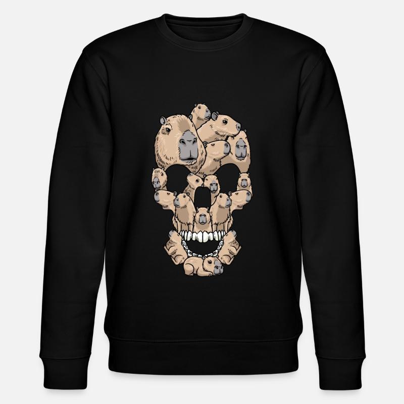 Capybara Skull Capybara - Stanley/Stella CHANGER Unisex Organic Sweatshirt - black