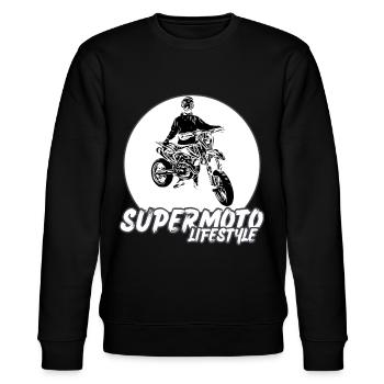 Supermoto / Supermotard / Supermoto Wheelie Biker - Stanley/Stella Unisex Bio-Sweatshirt CHANGER  - Schwarz - Vorne - Nik (191cm) & Marisol (170cm)