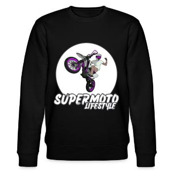 Supermoto / Supermotard / Supermoto Wheelie Biker - Stanley/Stella Unisex Bio-Sweatshirt CHANGER  - Schwarz - Vorne - Nik (191cm) & Marisol (170cm)