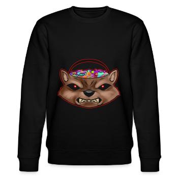 Sweets Bucket Scary Werewolf Sweets Collecting On - Stanley/Stella Unisex Bio-Sweatshirt CHANGER  - Schwarz - Vorne - Nik (191cm) & Marisol (170cm)