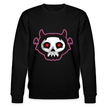 Cute Kawaii Flying Monster Skull Paint Face Wings - Stanley/Stella Unisex Bio-Sweatshirt CHANGER  - Schwarz - Vorne - Nik (191cm) & Marisol (170cm)
