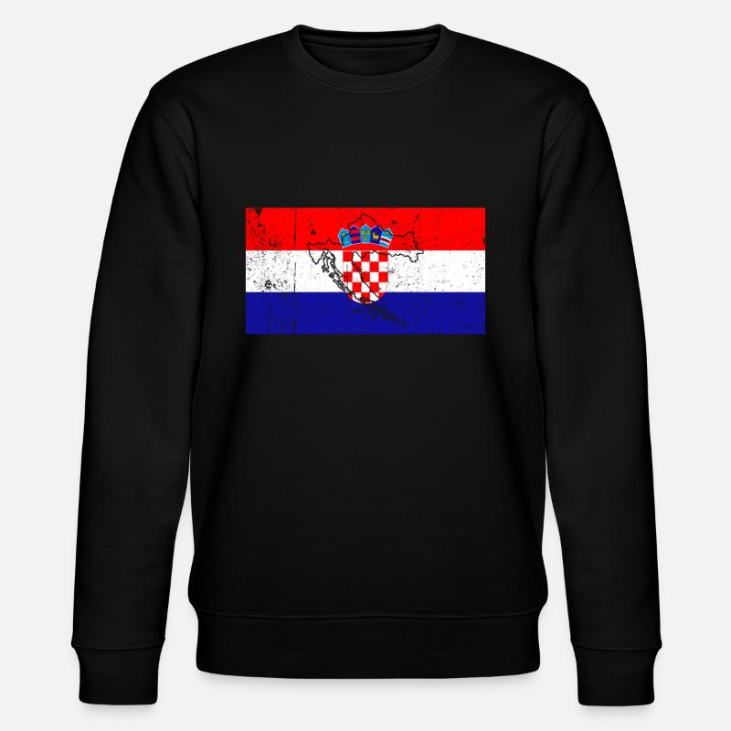 Kroatien Flagge - Stanley/Stella Unisex Bio-Sweatshirt CHANGER  - Schwarz
