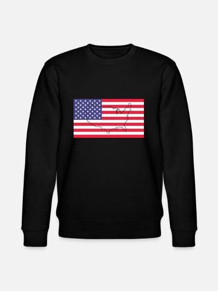 America Flag - Stanley/Stella CHANGER Unisex Organic Sweatshirt - black