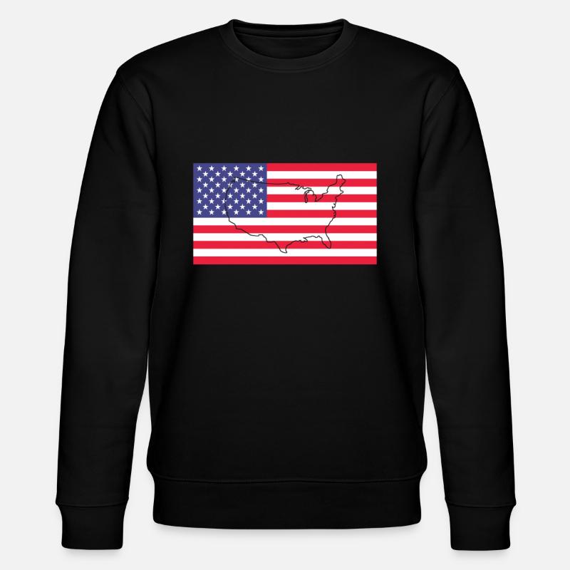 Amerika Flagge - Stanley/Stella Unisex Bio-Sweatshirt CHANGER  - Schwarz