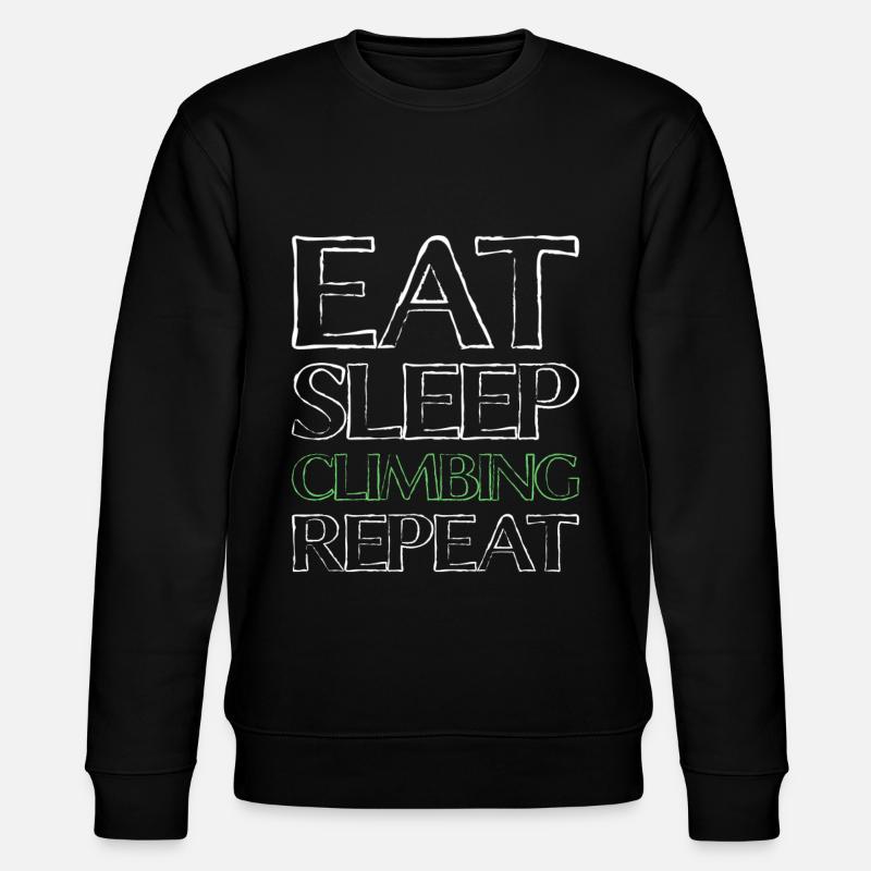Essen Schlafen Klettern - Stanley/Stella Unisex Bio-Sweatshirt CHANGER  - Schwarz
