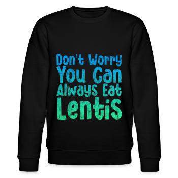 Don't Worry You Can Always Eat Lentils 4 - Stanley/Stella CHANGER Unisex Organic Sweatshirt - black - Front - Nik (191cm) & Marisol (170cm)