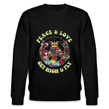 Hippie Tshirt Mouvement pour la Paix Woodstock Boho Groove - Sweat bio CHANGER Stanley/Stella Unisexe - noir - Devant - Nik (191cm) & Marisol (170cm)