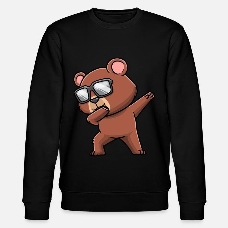 Dabbing Bear with Sunglasses - Stanley/Stella CHANGER Unisex Organic Sweatshirt - black