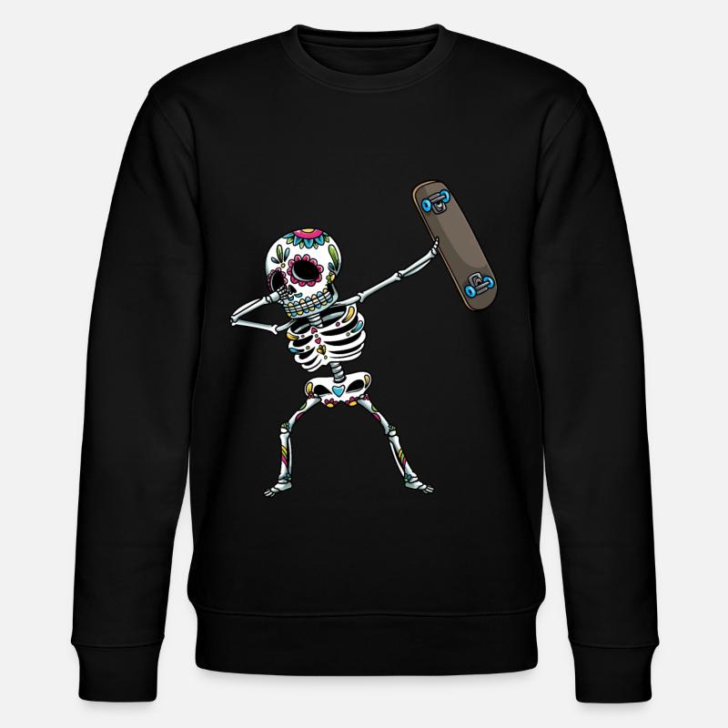 Skeleton Skateboard Halloween - Sweat bio CHANGER Stanley/Stella Unisexe - noir