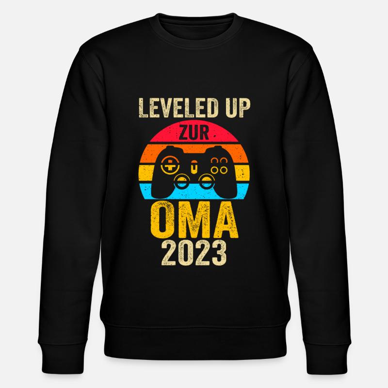 Großmutter 2023 Schwanger Werdende Oma - Stanley/Stella Unisex Bio-Sweatshirt CHANGER  - Schwarz
