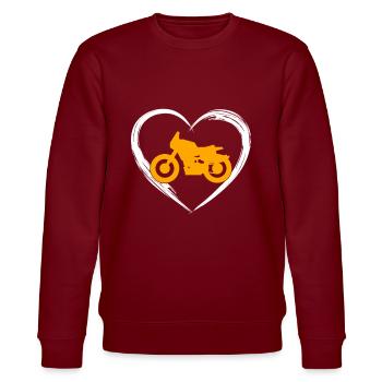 Motorrad love - Stanley/Stella Unisex Bio-Sweatshirt CHANGER  - Burgunderrot - Vorne - Nik (191cm) & Marisol (170cm)