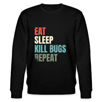Schädlingsbekämpfungsexperte Bugs Exterminator - Stanley/Stella Unisex Bio-Sweatshirt CHANGER  - Schwarz - Vorne - Nik (191cm) & Marisol (170cm)