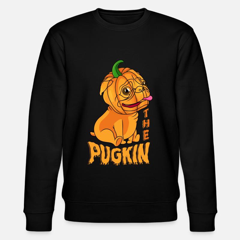 Der Pugkin-süßes Oder - Stanley/Stella Unisex Bio-Sweatshirt CHANGER  - Schwarz