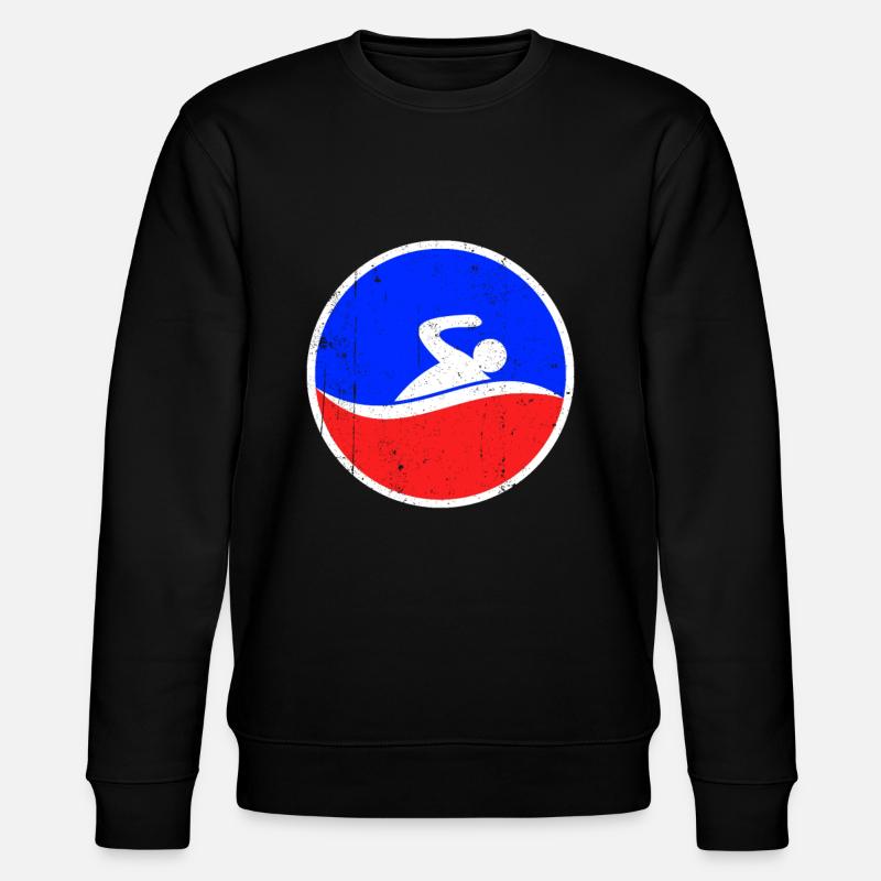 Swimming Logo - Stanley/Stella CHANGER Unisex Organic Sweatshirt - black