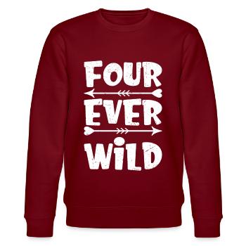 Four Ever Wild 36 - Stanley/Stella Unisex Bio-Sweatshirt CHANGER  - Burgunderrot - Vorne - Nik (191cm) & Marisol (170cm)