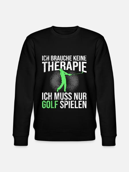 Golf Therapie Spruch - Stanley/Stella Unisex Bio-Sweatshirt CHANGER - Schwarz